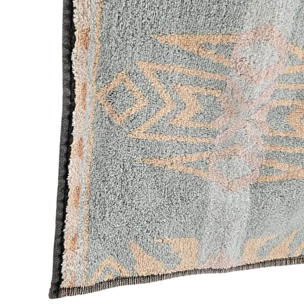 Cotton Aztec Print Wash Cloth‎ Pre Owned Vintage Turquoise Orange Pink No Tag